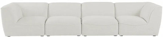 Miram 142" Linen Textured Fabric Upholstered 4pc. Modular Sofa