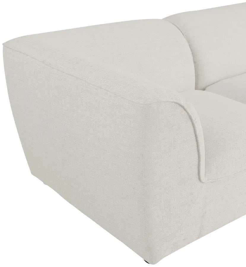 Miram 142" Linen Textured Fabric Upholstered 4pc. Modular Sofa