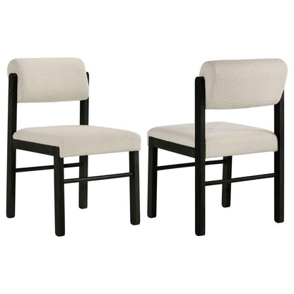 Kehoe Upholstered Dining Side Chair Cream and Black (Set of 2)