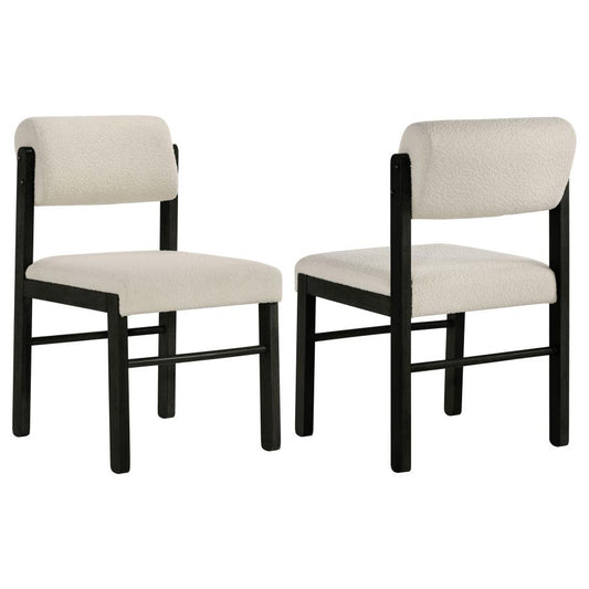 Kehoe Upholstered Dining Side Chair Cream and Black (Set of 2)