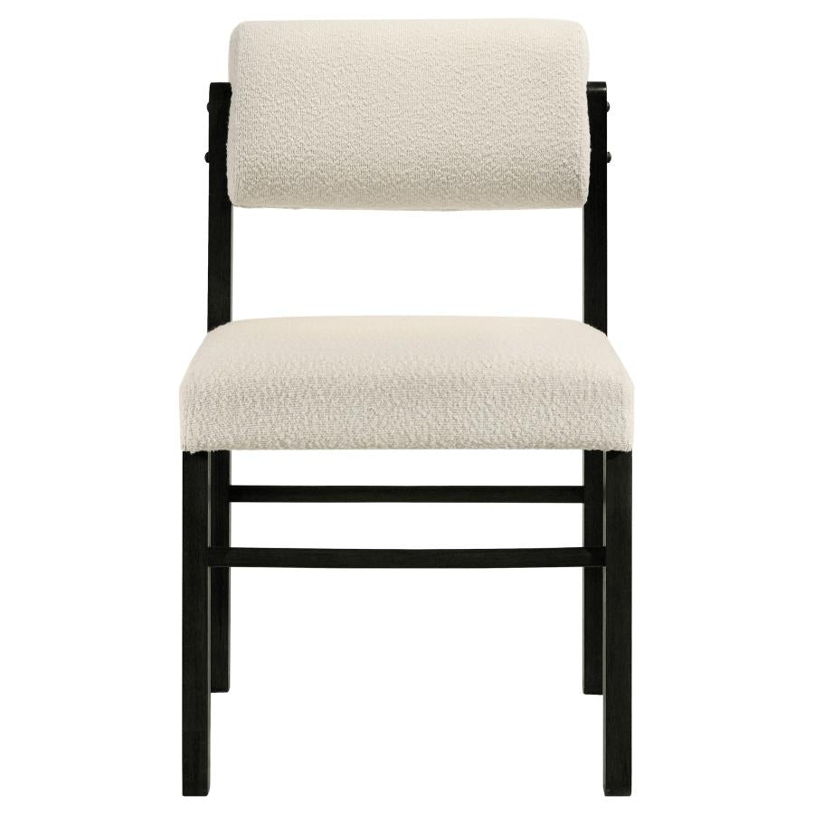 Kehoe Upholstered Dining Side Chair Cream and Black (Set of 2)