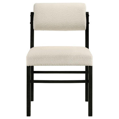 Kehoe Upholstered Dining Side Chair Cream and Black (Set of 2)