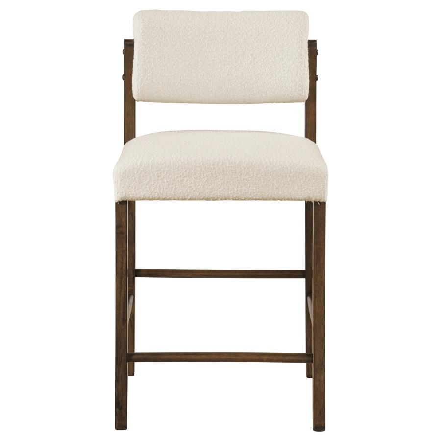 KEHOE UPHOLSTERED COUNTER HEIGHT CHAIR CREAM AND WALNUT (SET OF 2)
