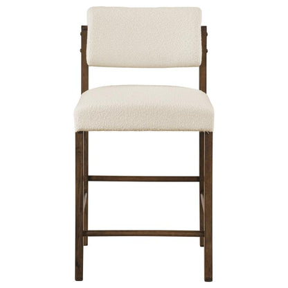 KEHOE UPHOLSTERED COUNTER HEIGHT CHAIR CREAM AND WALNUT (SET OF 2)