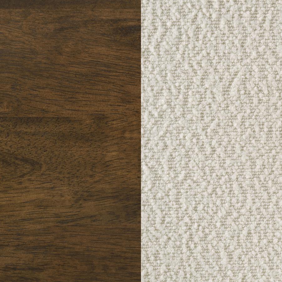 KEHOE UPHOLSTERED COUNTER HEIGHT CHAIR CREAM AND WALNUT (SET OF 2)