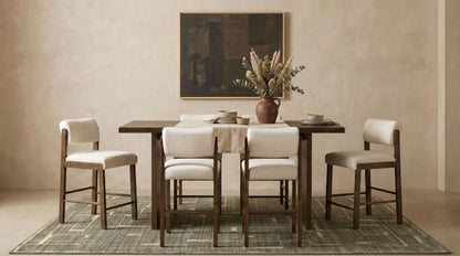 KEHOE UPHOLSTERED COUNTER HEIGHT CHAIR CREAM AND WALNUT (SET OF 2)