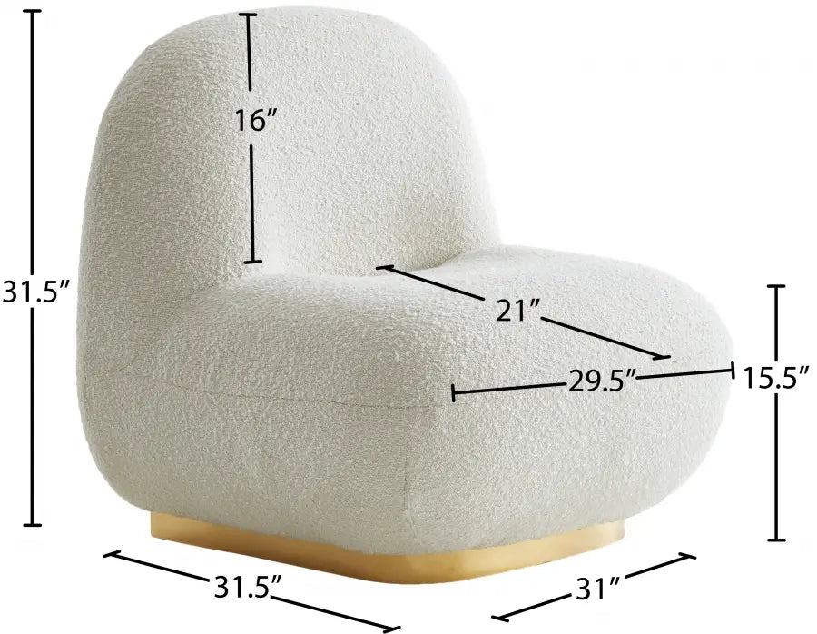 Lia Boucle Fabric Upholstered Accent Chair