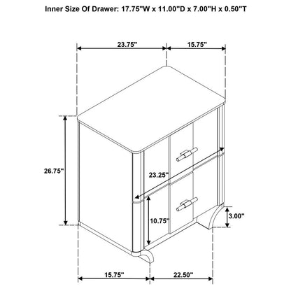 Leanne 2-Drawer Sinter Stone Top Nightstand – Light Oak