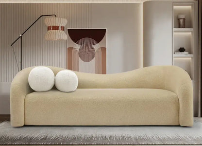 cali 86" Faux Shearling Teddy Fabric Upholstered Sofa
