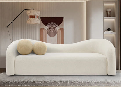 cali 86" Faux Shearling Teddy Fabric Upholstered Sofa