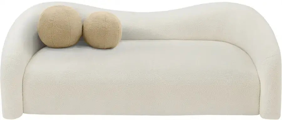 cali 86" Faux Shearling Teddy Fabric Upholstered Sofa