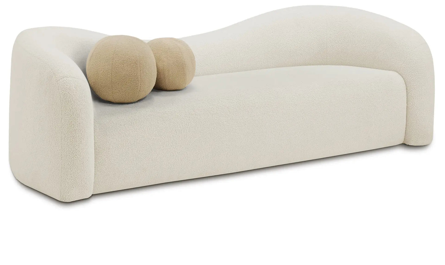 cali 86" Faux Shearling Teddy Fabric Upholstered Sofa
