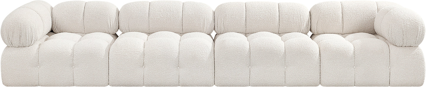Ames 136" Boucle Fabric Upholstered 4pc. Modular Sofa
