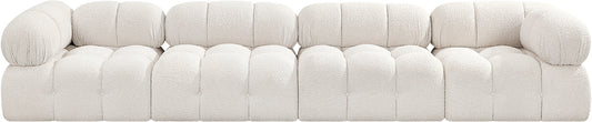 Ames 136" Boucle Fabric Upholstered 4pc. Modular Sofa