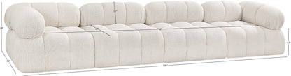 Ames 136" Boucle Fabric Upholstered 4pc. Modular Sofa