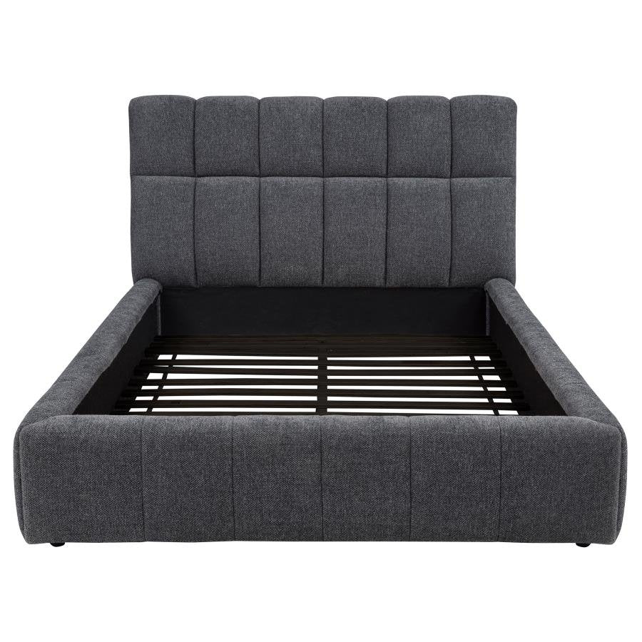 Nollet 48-inch Upholstered Queen Panel Platform Bed Gre