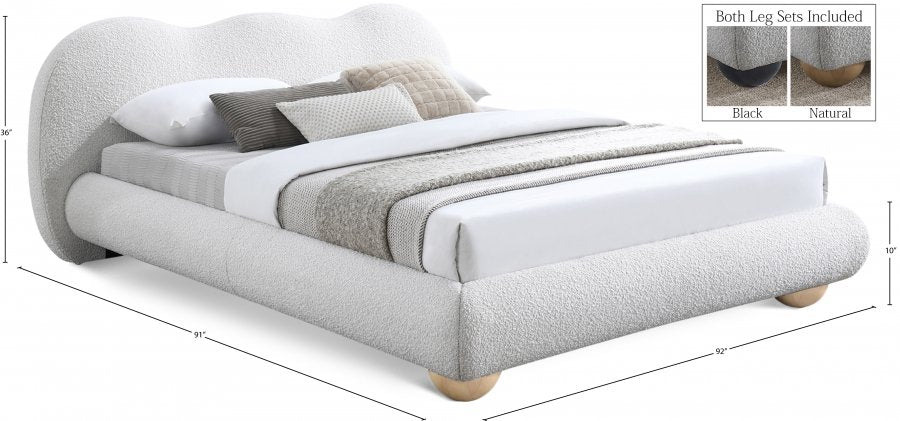 Hyde Boucle Fabric Upholstered Bed