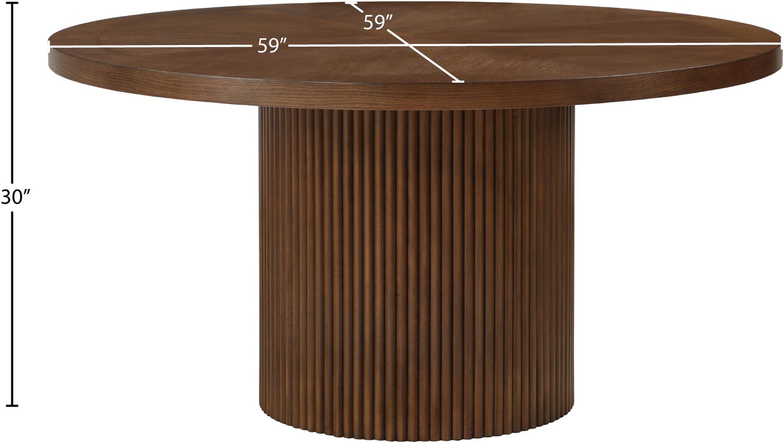 Belinda 59" Solid Wood And Oak Veneer Dining Table