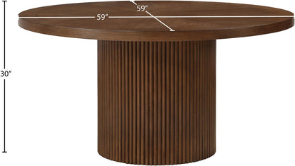 Belinda 59" Solid Wood And Oak Veneer Dining Table