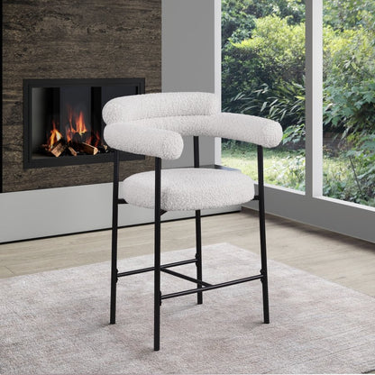 Blake Boucle Fabric Upholstered Counter Stool