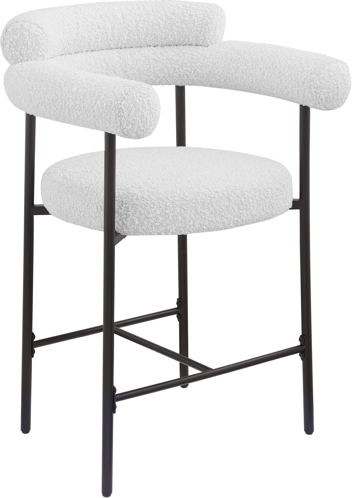 Blake Boucle Fabric Upholstered Counter Stool