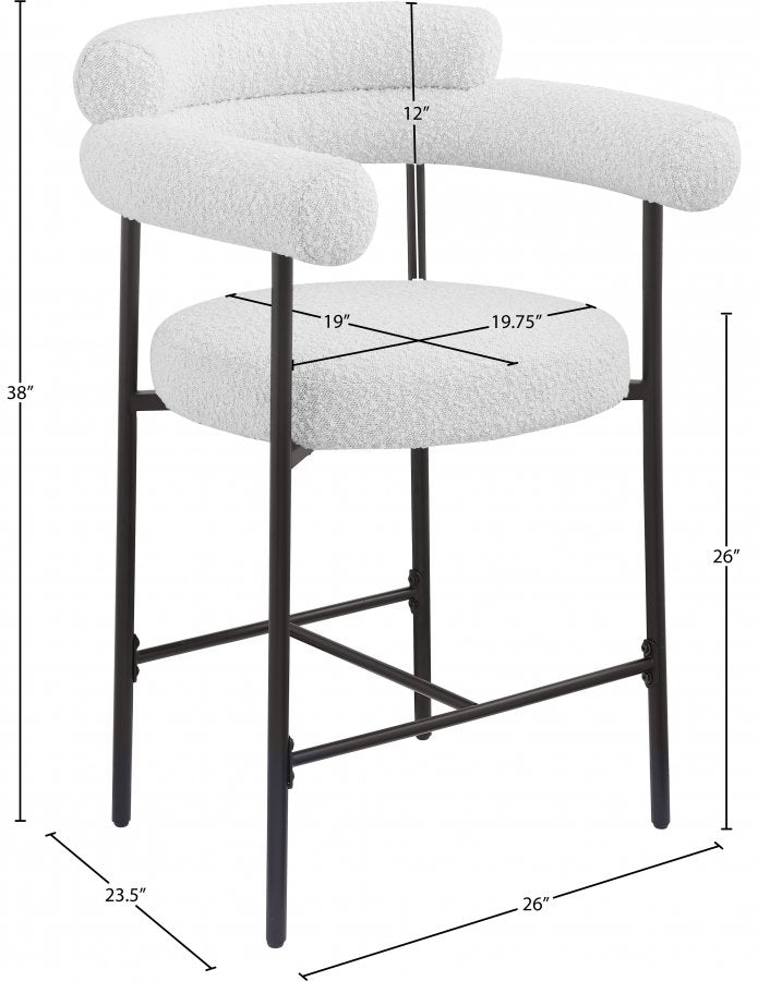 Blake Boucle Fabric Upholstered Counter Stool