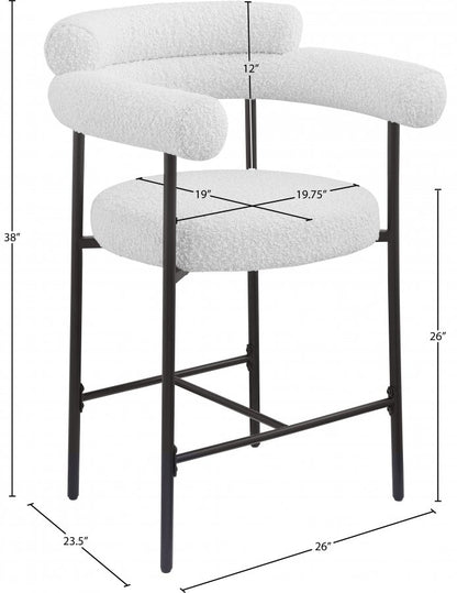 Blake Boucle Fabric Upholstered Counter Stool