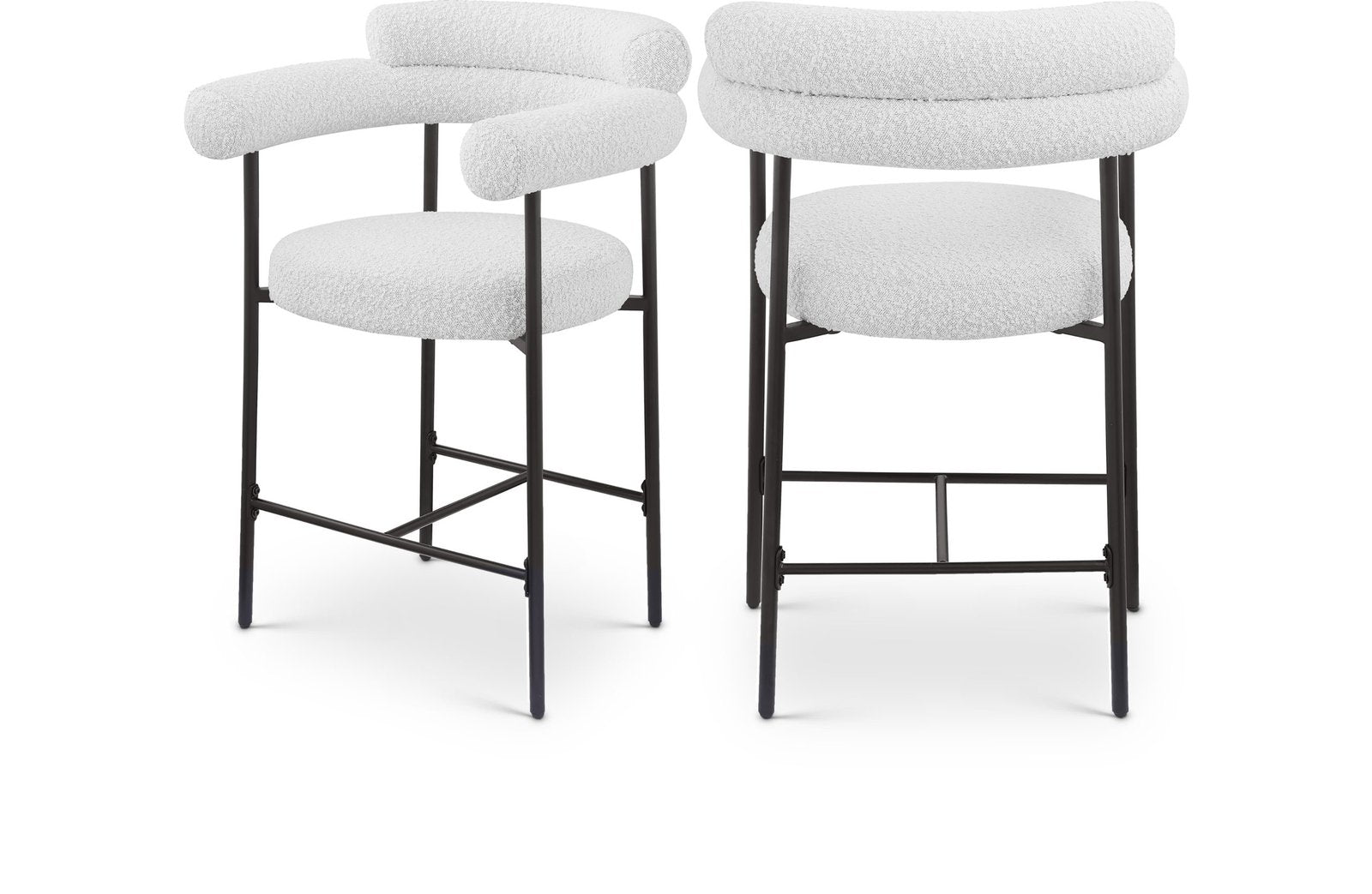 Blake Boucle Fabric Upholstered Counter Stool