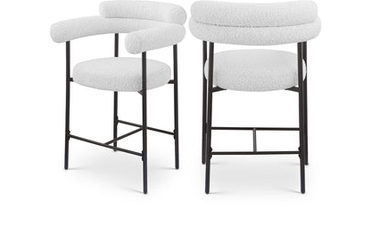 Blake Boucle Fabric Upholstered Counter Stool