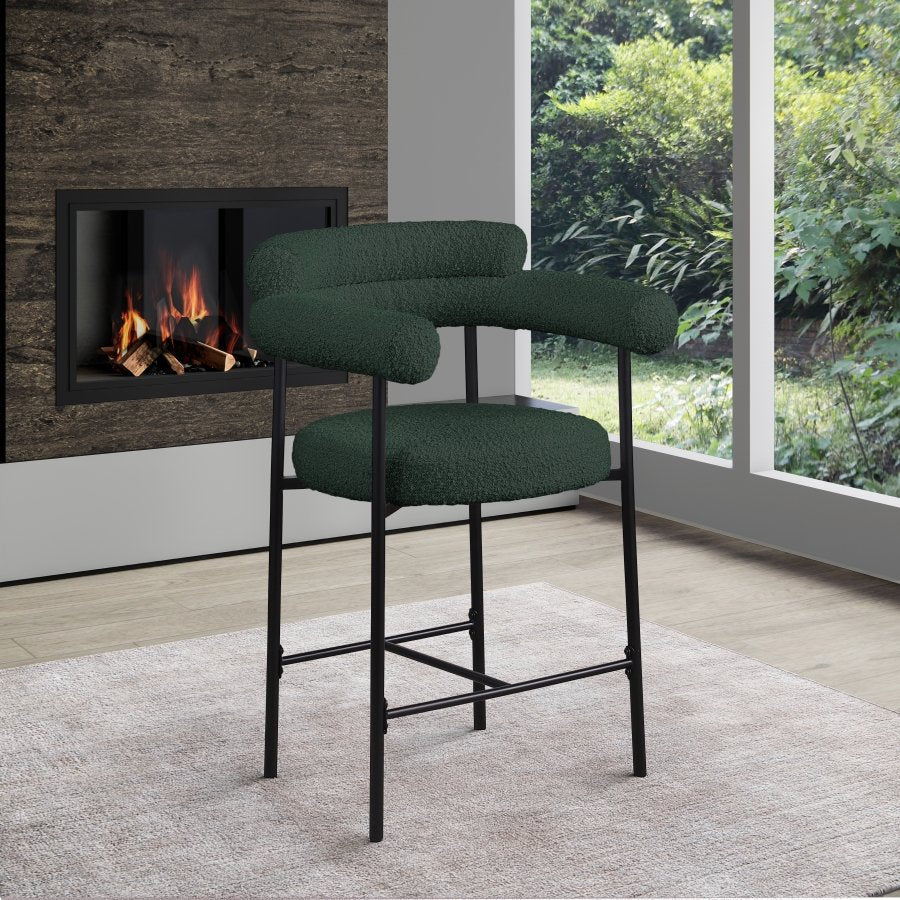 Blake Boucle Fabric Upholstered Counter Stool