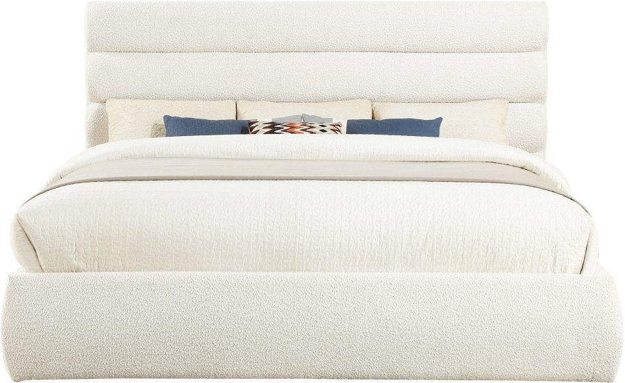 Adam Boucle Fabric Upholstered Bed. King Size.