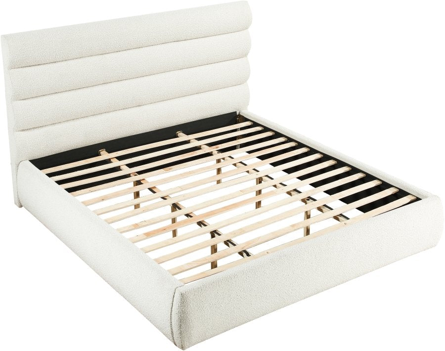 Adam Boucle Fabric Upholstered Bed. King Size.