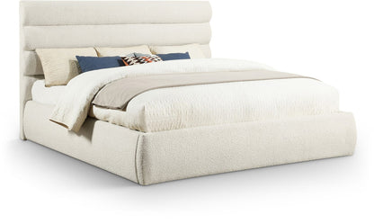Adam Boucle Fabric Upholstered Bed. King Size.
