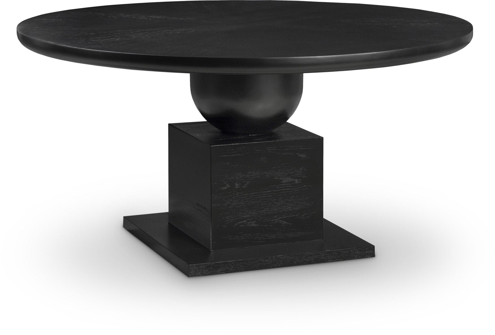 Rishal 60" Solid Wood And Oak Veneer Dining Table - Black