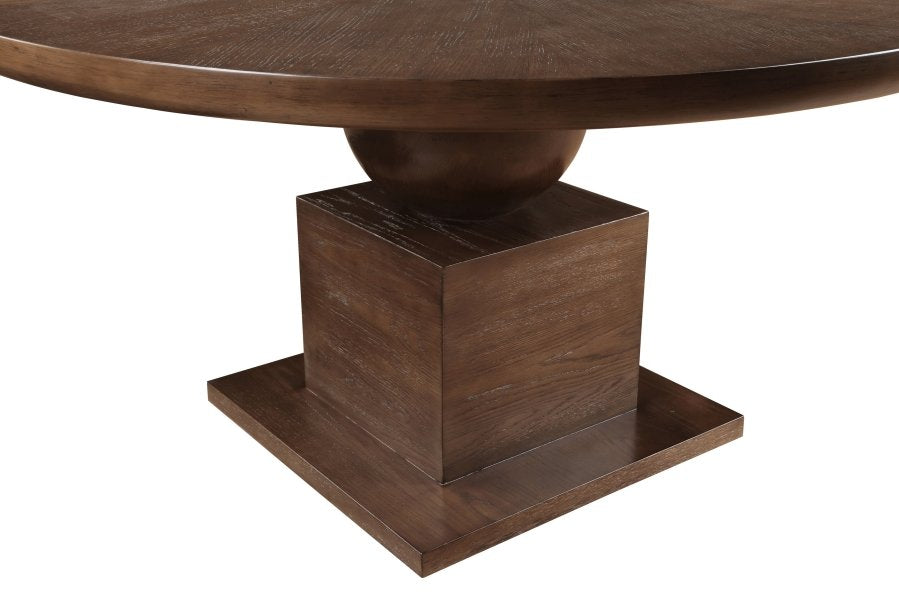 Rishal 60" Solid Wood And Oak Veneer Dining Table