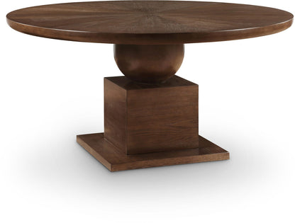 Rishal 60" Solid Wood And Oak Veneer Dining Table