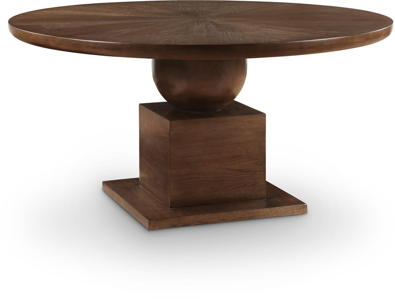 Rishal 60" Solid Wood And Oak Veneer Dining Table - Brown