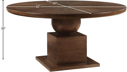 Rishal 60" Solid Wood And Oak Veneer Dining Table