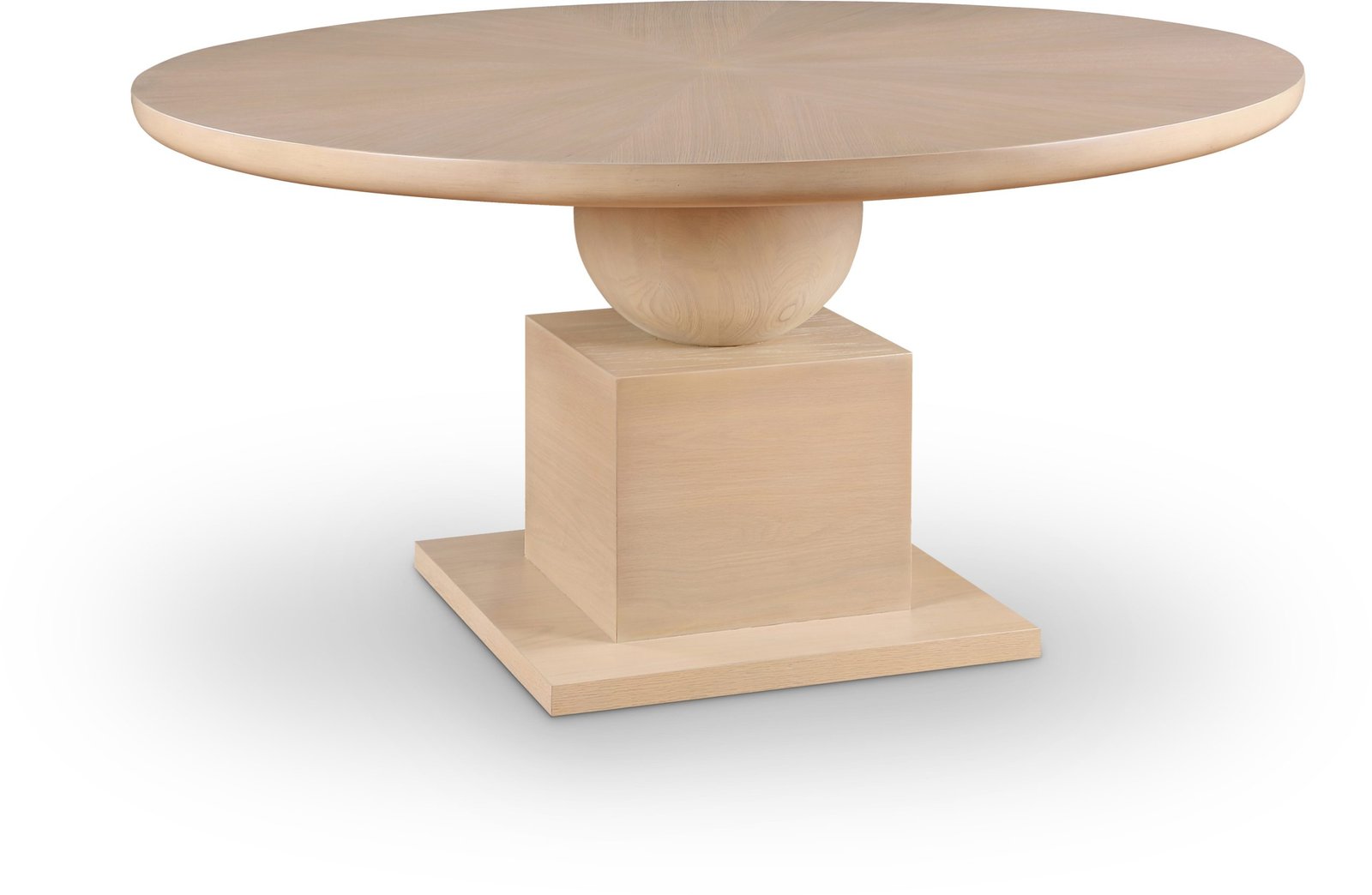 Rishal 60" Solid Wood And Oak Veneer Dining Table - Natural