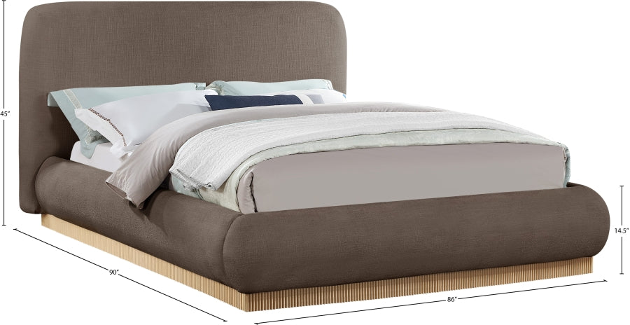 Rigby Linen Textured Fabric Upholstered Bed