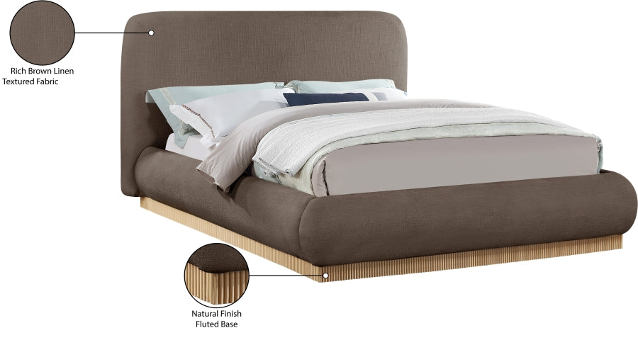 Rigby Linen Textured Fabric Upholstered Bed