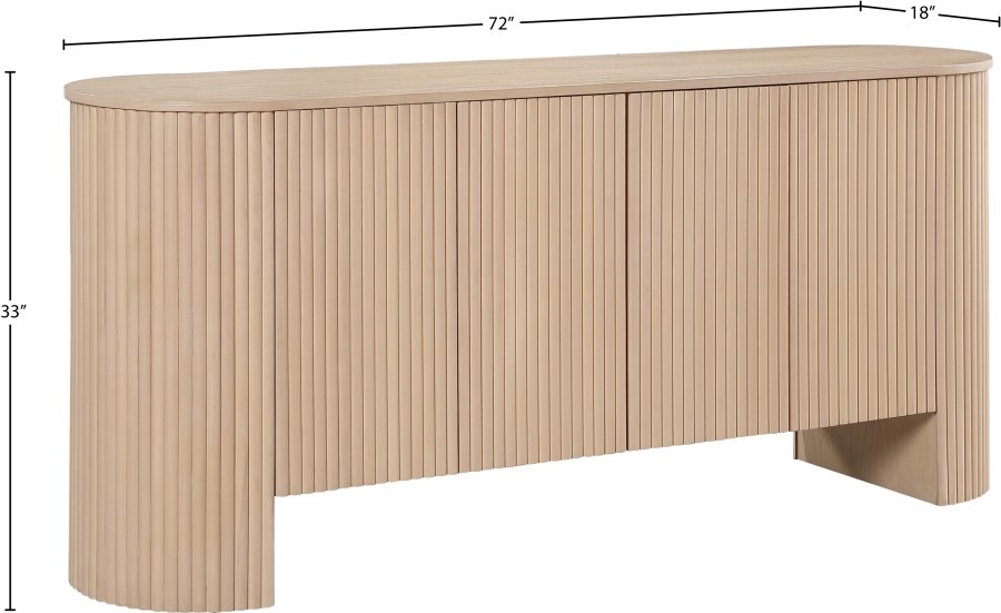 Belinda Beech Wood And Oak Veneer Sideboard / Buffet