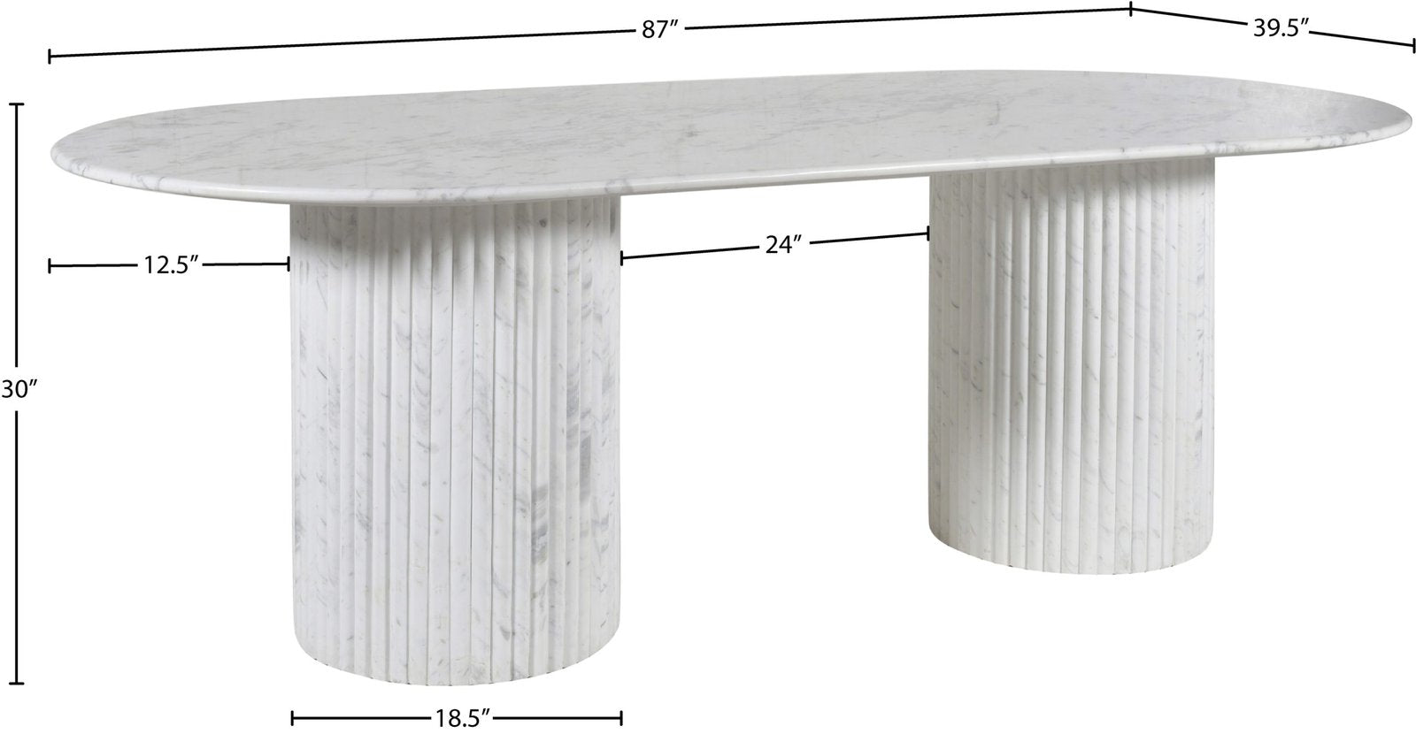 Messina 87" Marble Dining Table
