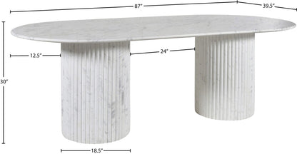 Messina 87" Marble Dining Table