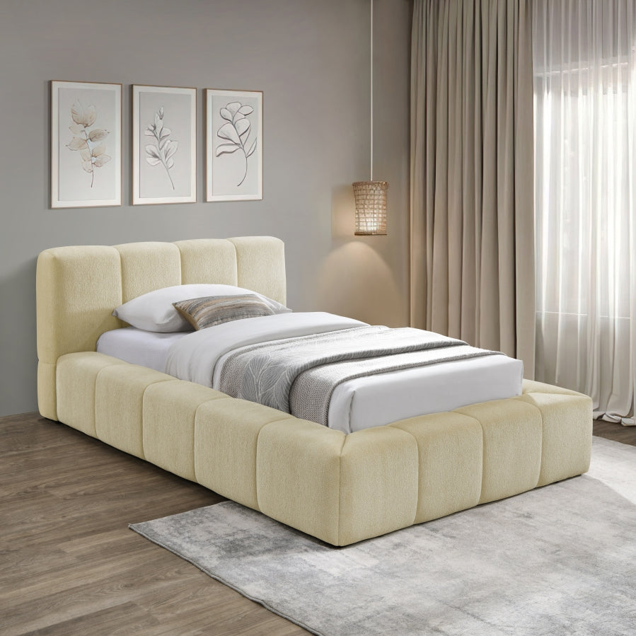 Carlin Chenille Fabric Upholstered Bed king size