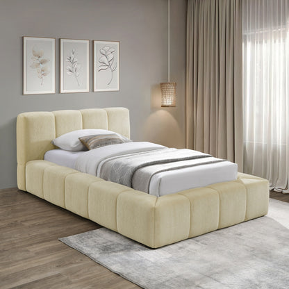Carlin Chenille Fabric Upholstered Bed king size
