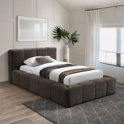 Carlin Chenille Fabric Upholstered Bed Queen