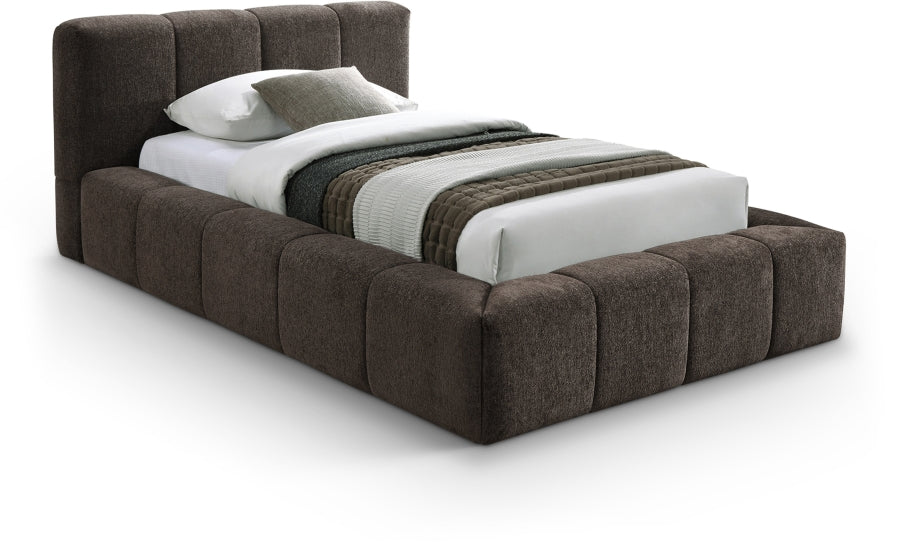Carlin Chenille Fabric Upholstered Bed Queen