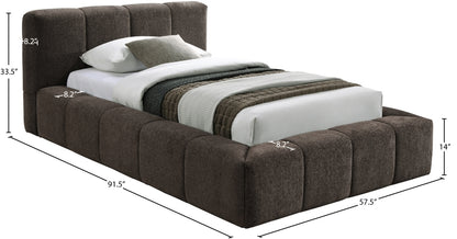 Carlin Chenille Fabric Upholstered Bed Queen