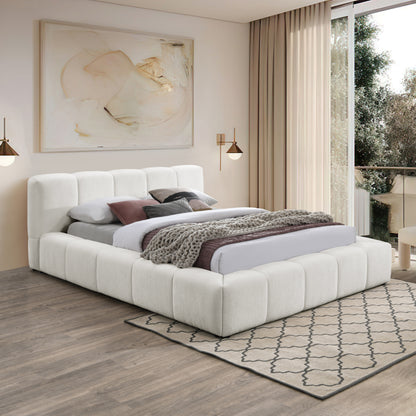 Carlin Chenille Fabric Upholstered Bed Queen